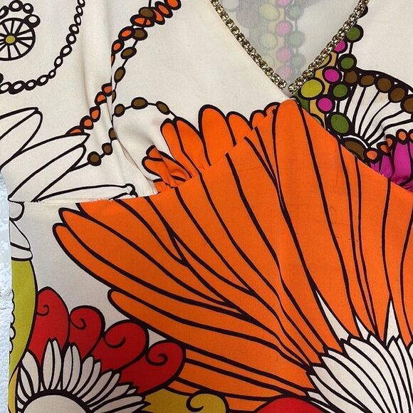 Trina Turk Silk Floral Printed Blouse P XS - Picture 3 of 8